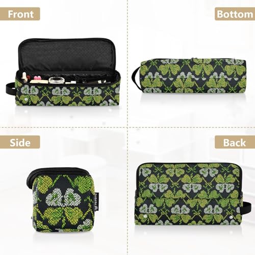 Estuche de viaje negro con diseño de trébol para herramientas de cabello, organizador para plancha, rizador, secador y más, resistente al calor, diseño 2 en 1 miniatura 5