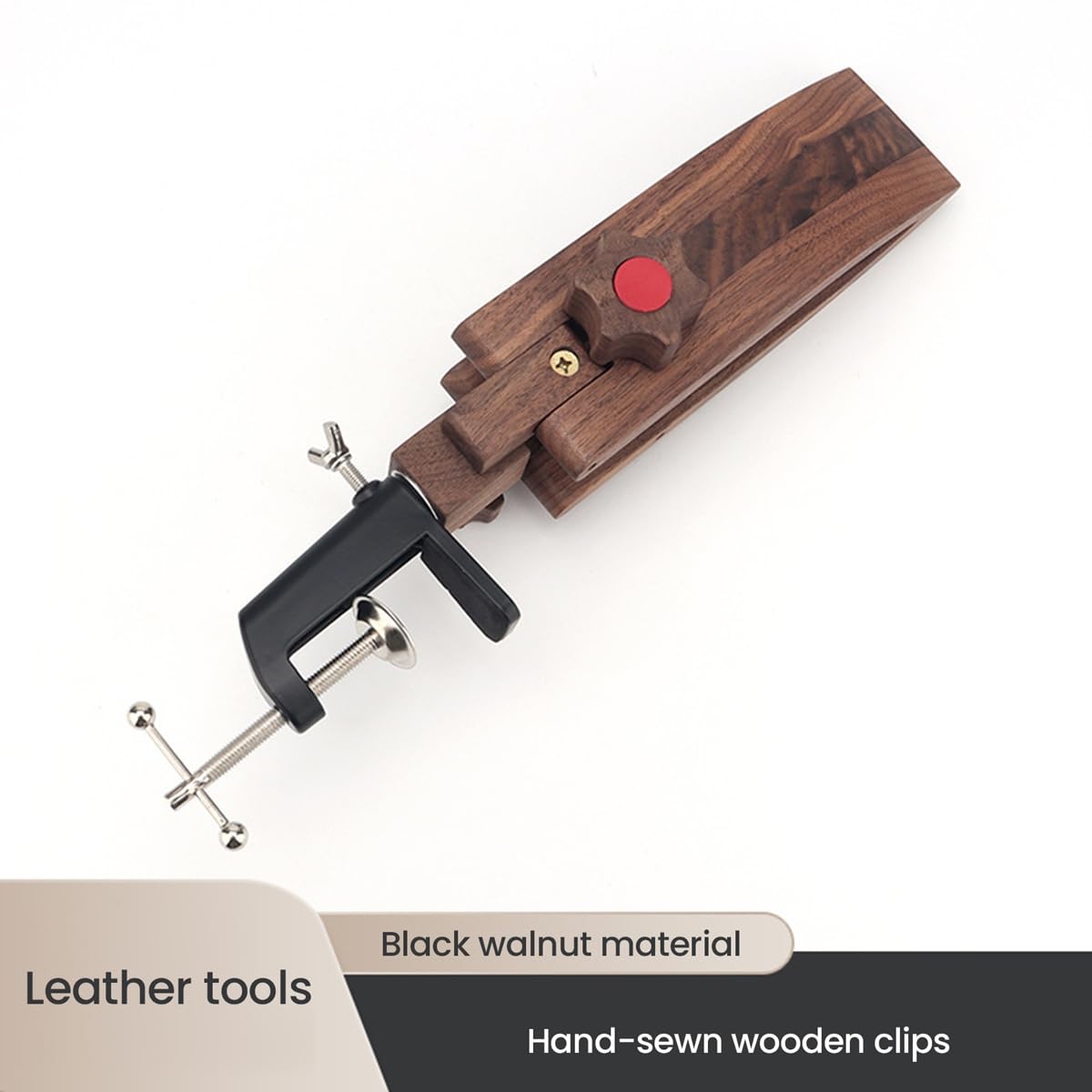 Pince en Bois Réglable pour Couture à la Main, Outil de Couture Pliable pour Cuir, Pince Fixe