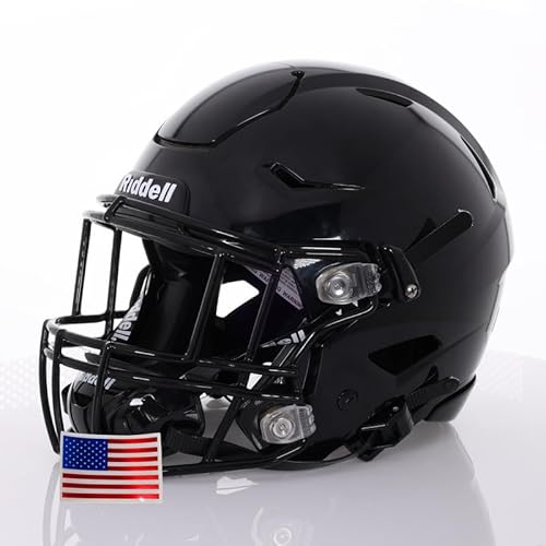 Green Gridiron Riddell Speedflex Adult W/Black Sf-2Eg-Ii Facemask + Chrome Us Helmet Flag Decal thumb #2