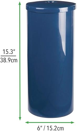 Miniatura 7 de mDesign - Soporte para rollo de papel higiénico de plástico, diseño moderno vertical con tapa para 3 rollos de papel higiénico, capacidad para