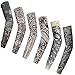 Tovip Fake Temporary Tattoo Sleeves for Men and Women (Unisex Dark Set, Pack of 6)