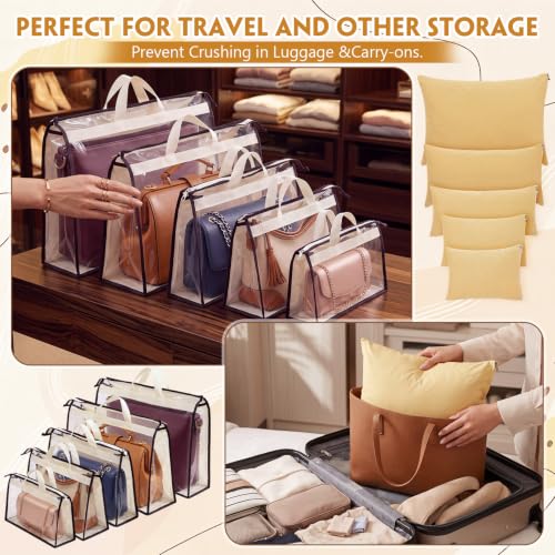 Image of 10 Pcs Purse Insert Pillows Set Fillers to Keep Shape, 5 Sizes, Gold