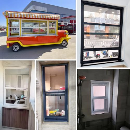 Ventana corredera de aluminio antirrobo con pantalla para garajes oscuros 3