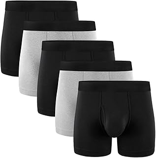 TANGBLIB Mens Trunks Underwear Cotton Boxer Briefs Short Leg Comfortable Underpants 5Pack