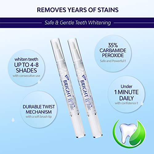 AsaVea Teeth Whitening Pen, 2 pens, More Than 20 Uses, Effective, Painless, No Sensitivity, Travel Friendly, Easy to Use, Beautiful White Smile, Natural Mint Flavor
