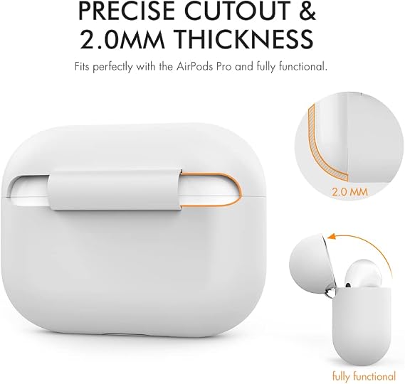 AHASTYLE Silicone Case for Airpods Pro Protective Case and Skin Case for AirPods Pro 1st/2nd Generation [Front LED Visible] [Cableless Charging] Compatible with Airpods Pro 2019