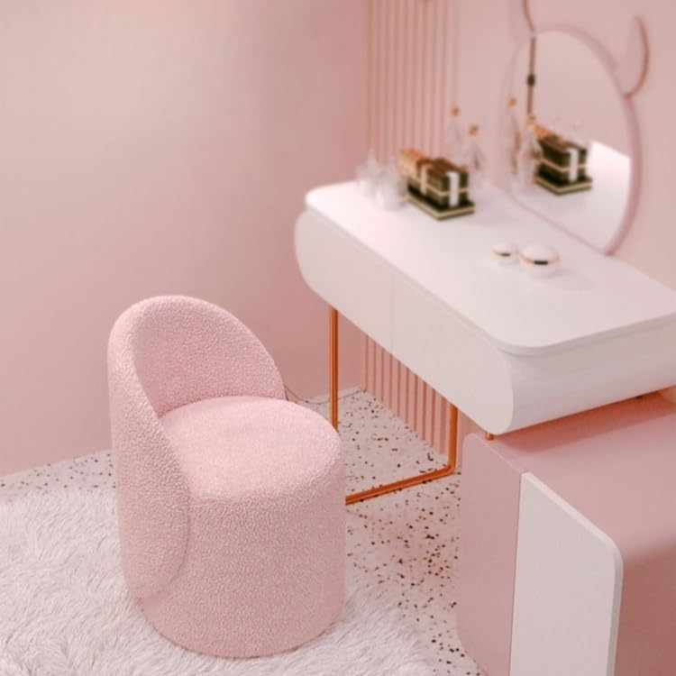 TAKEY ベッドルームドレッシングチェア 化粧椅子イス 鏡台用360&deg;回転 快適 背もたれ イス 鏡台用 メイクアップスツール 北