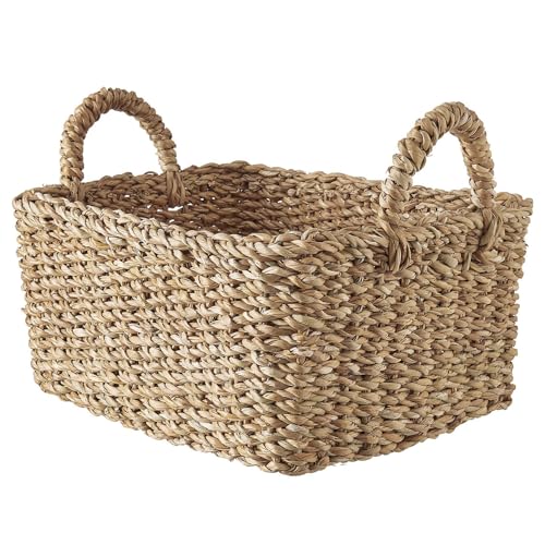 BUTLERS Aufbewahrungskorb L30 x B24 x H12cm -ERLA- Korb Aufbewahrung im Badezimmer, Deko fürs Regal | Organizer für Tisch, Kommode | ideal als Behälter für Küche
