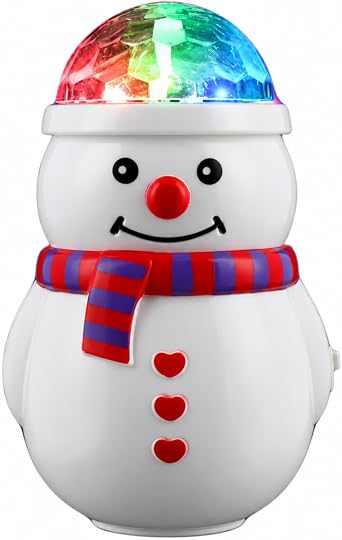 blinkee Christmas Snowman LED Prism Light Projector, 5-Inch Tabletop Holiday Decoration, Multicolor, 3 AA Batteries Included