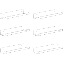 Vinyl Record Shelf Wall Mount,12 Inch Magazine Display Shelves,6 Pack,Acrylic Album Record Holder Display,Floating Wall Shelves for Bathroom