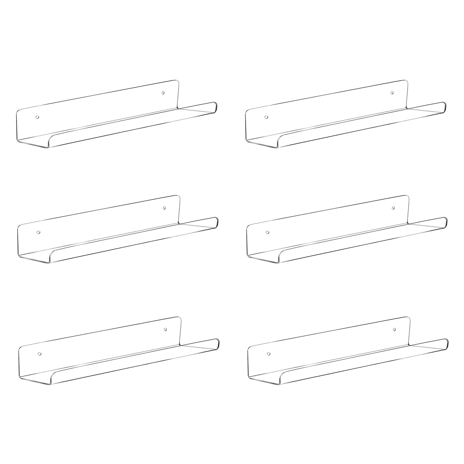Estante de pared para discos de vinilo, estantes de exhibición de revistas de 12 pulgadas, paquete de 6, soporte de discos acrílicos, estantes de pared flotantes para baño, dormitorio