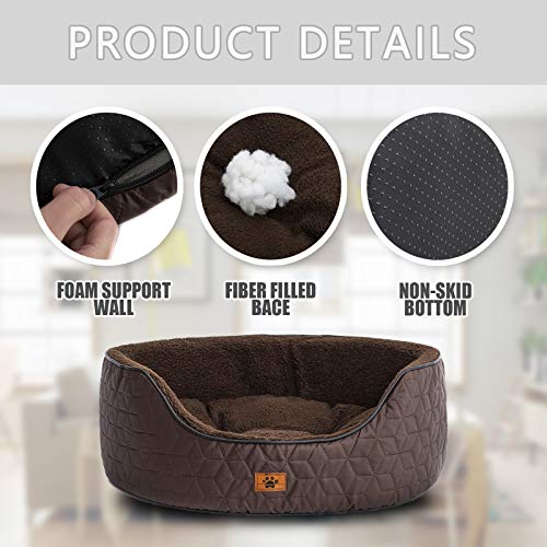 Luxury Dog Bed for Small Medium Dog Washable Removable Covers Oval Cozy Calming Cat Bed - Image 5
