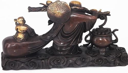 Miniatura 2 de Estatua de Buda, escultura de Buda Maitreya, Budista Clásica Estatua de Buda Sonriente Modelo de Reliquia Antigua Réplica Nostálgica Decoración