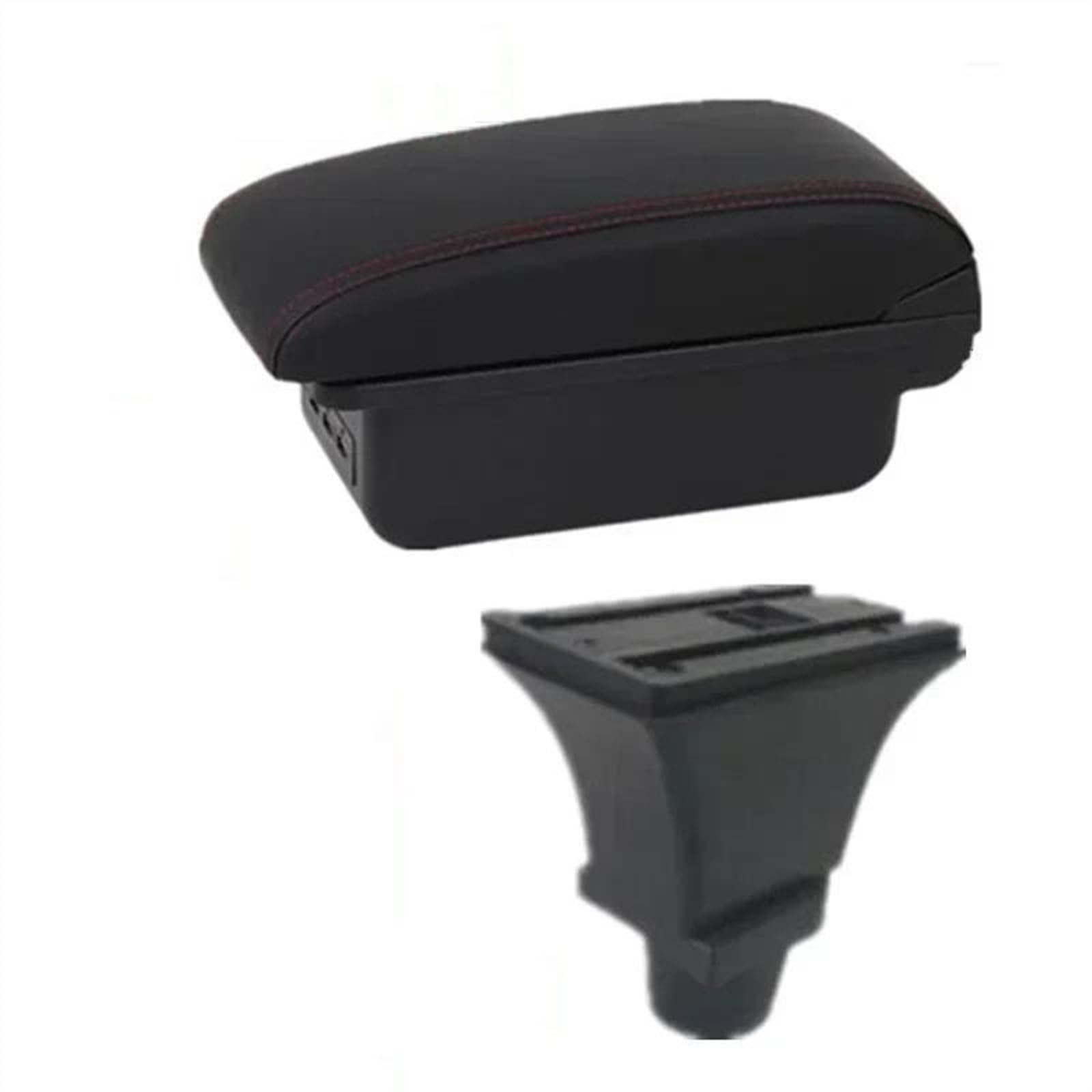 NMJLQW Storage Rack Car Armrest Box Central Storage Box Dedicated Retrofit With USB Car Accessories For Aygo(B1 red line 3USB)