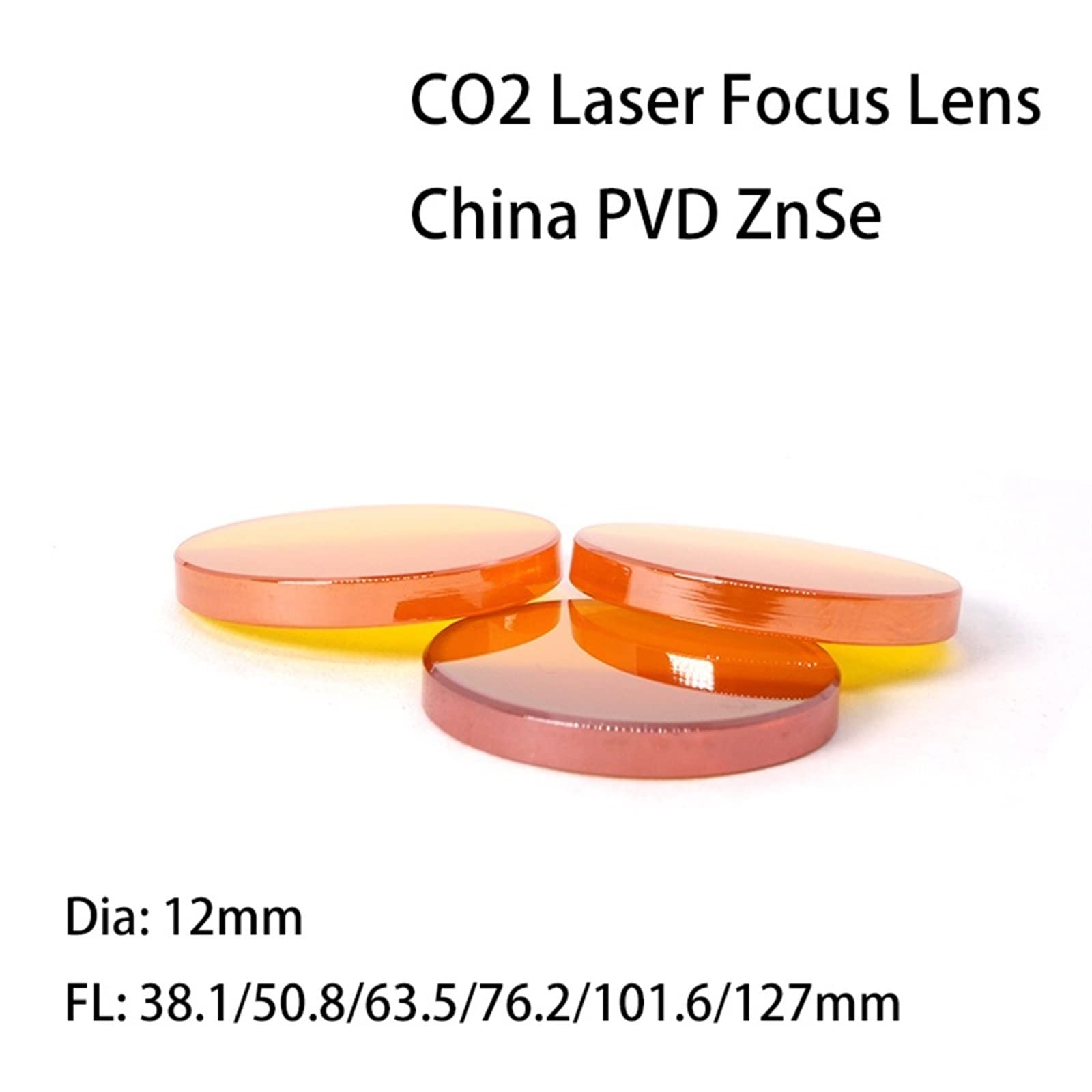 Laser Lens Dia 12mm F38.1 50.8 63.5 76.2 101.6 127mm China PVD ZnSe CO2 Laser Lens for Laser Cutting Machine(12MM_101.6MM)