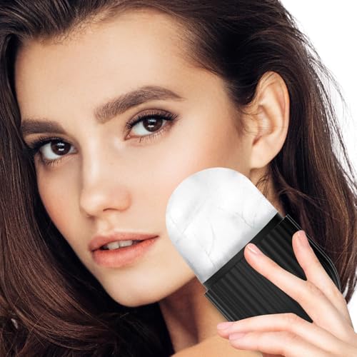 FLOWERUN 2 Stück Ice Roller für Gesicht, Facial Eisroller aus Silikon, Eiswürfel Roller, Faltenreduzierung, Schwellungen Verringern, Hautstraffung, Wiederverwendbar (Schwarzer Streifen)