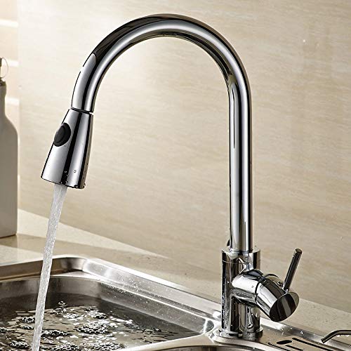 Robinet de cuisine pour évier double avec mitigeur pivotant en cuivre anti-fuite