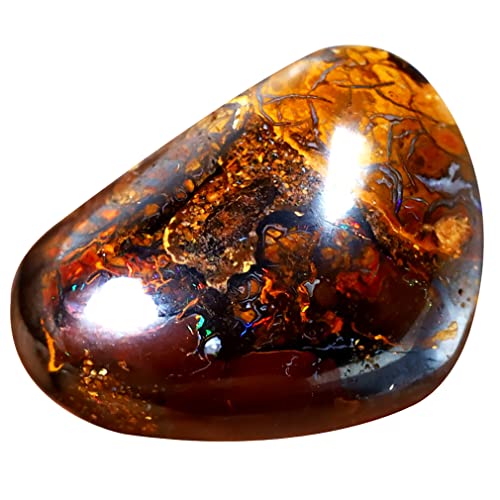 Opale boulder australienne naturelle de Koroit, poire cabochon 18.13 ct d'exception