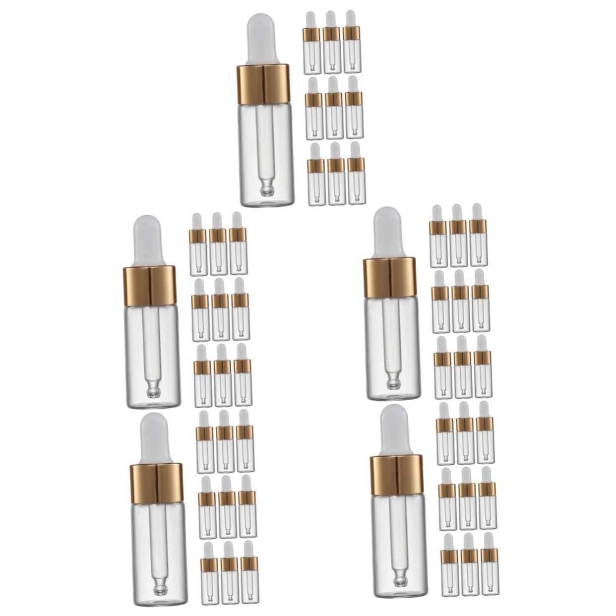 FRCOLOR 50pcs Glass Dropper Bottles for Essential Oils Multi-use Containers Tips for Perfume and