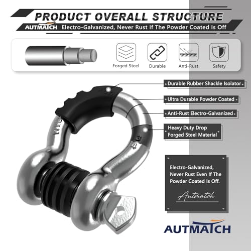 image for AUTMATCH D Ring Shackle 3/4