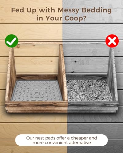 Washable & Reusable Nesting Pads for Chicken Coop - 4Pcs Chicken Nest Mats - Durable 12\"x 12\" Plastic Nest Box Pads for Egg Laying Hens (Soft, Easy Clean, Premium)