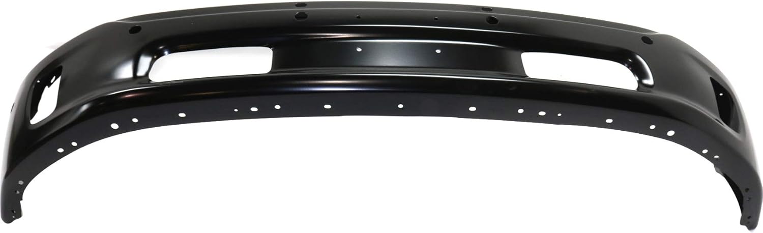 Evan Fischer Bumper for Ram 1500 2014-2018 Front Lower Painted Black Steel w/Fog Light Holes w/parking aid sensor holes For Models With Two Piece Bumper Type Replaces # 68160858AA CH1002400