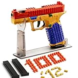 Klemmbaustein Spielzeug Pistole, Toy Gun DIY-Modell, 100 Darts, 12 Hülsen, 2 Magazinen, Halloween Weihnachten Geburtstag Geschenke ab 14+