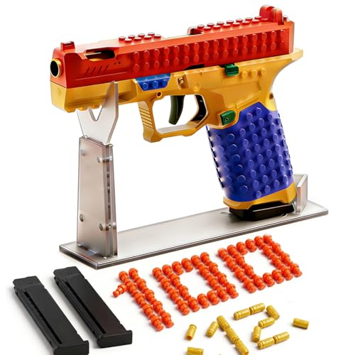 Klemmbaustein Spielzeug Pistole Toy Gun DIY-Modell 100 Darts 12 Hülsen 2 Magazinen Halloween Weihnachten Geburtstag Geschenke ab 14+