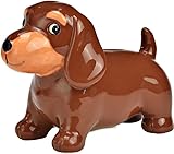 🐶 Niedlicher Dackel-Look: Detailreich gestaltete Spardose in Form eines braunen Dackels – ein echter Hingucker.