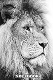  Notebook: Lion Face Black And White Poster Wallpaper , Journal for Writing, College Ruled Size 6\