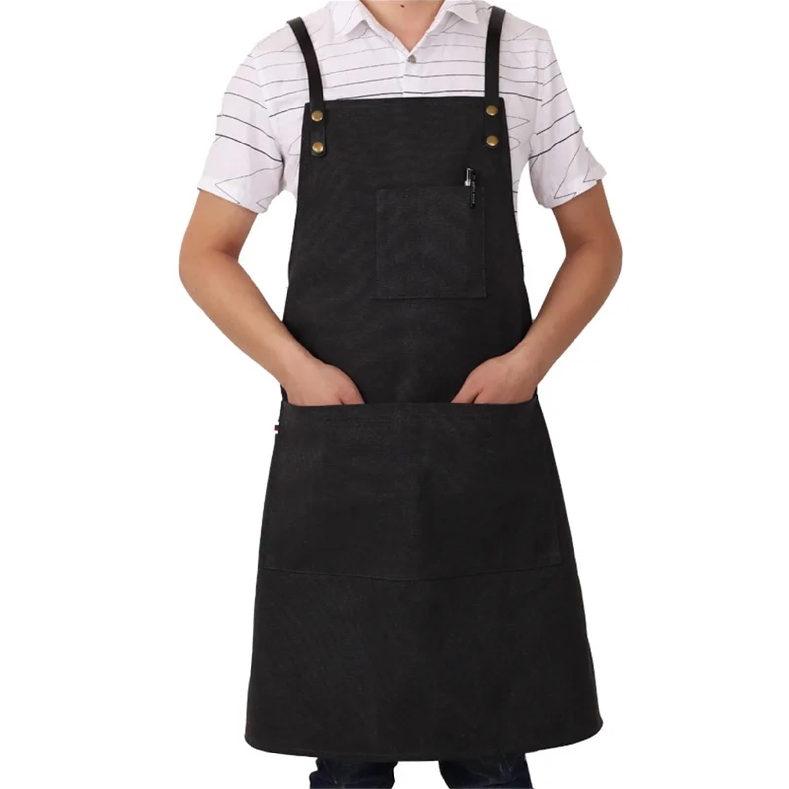 Grembiule Lavoro Pesante Grembiule da cuoco in pelle e tela for uomo, barbiere, ristorante, economico