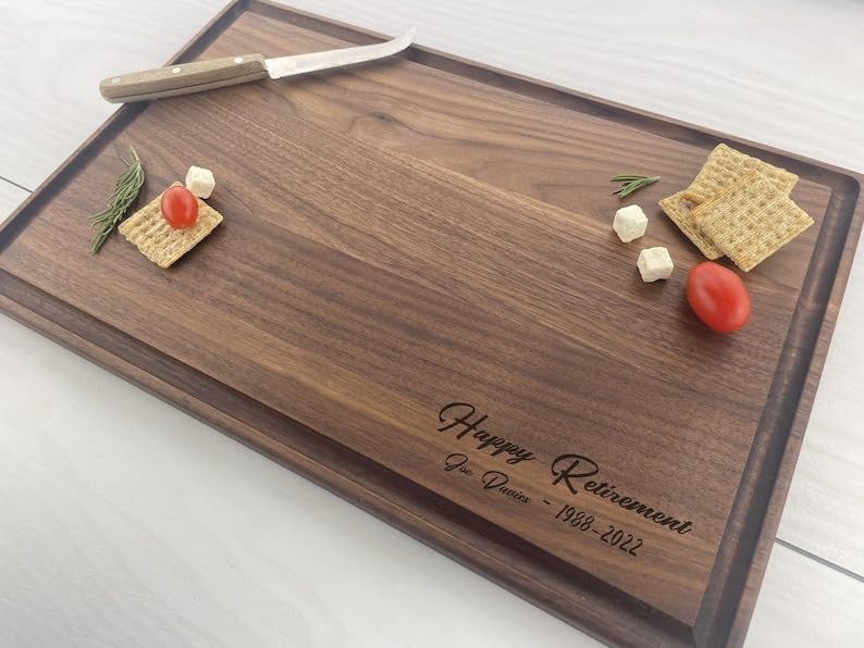 Personalized Cutting Board, Engraved Cutting Board, Retirement Gift, Corporate Gift