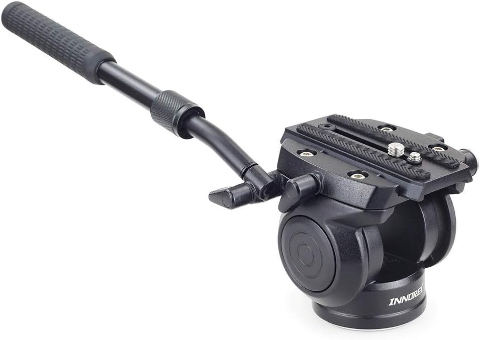 H70 Video Tripod Head Fluid monopod Head Hydraulic Damping for DSLR Camera Bird Watching 8kg Load Portable 2 Sections Handle