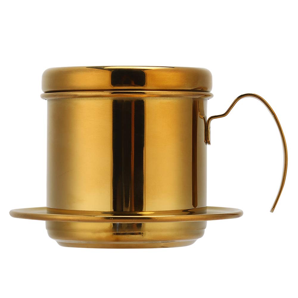 Aramox Vietnamese High Density Filter Coffee Maker Pot Portable Stainless Steel Coffee Drip Brewer for Home Kitchen Office