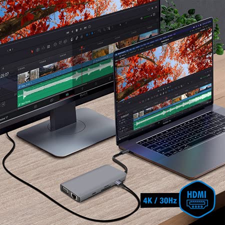 Altadif ALTHUB9IN1TC station d'accueil USB 3.2 Gen 1 3.1 Gen 1 Type C Acier inoxydable Neuf - vue 8