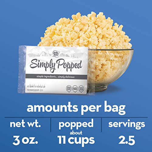 Jolly Time Simply Popped Sea Salt | Vegan, Dairy Free Lightly Salted Microwave Popcorn - Gluten Free & Kosher Snack With Natural Whole Grain Kernels (3-Count Box, Pack Of 4) #TOP4