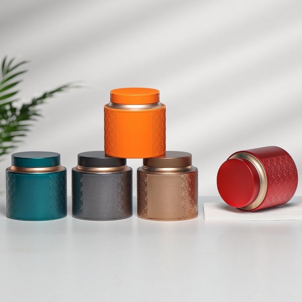 Set Da Tè Contenitore for la conservazione del tè sfuso Lattina rotonda Lattina vuota Lattina for la conservazione degli alimenti Set di scatole regalo for lattine singole/doppie Barattolo Per Conserv