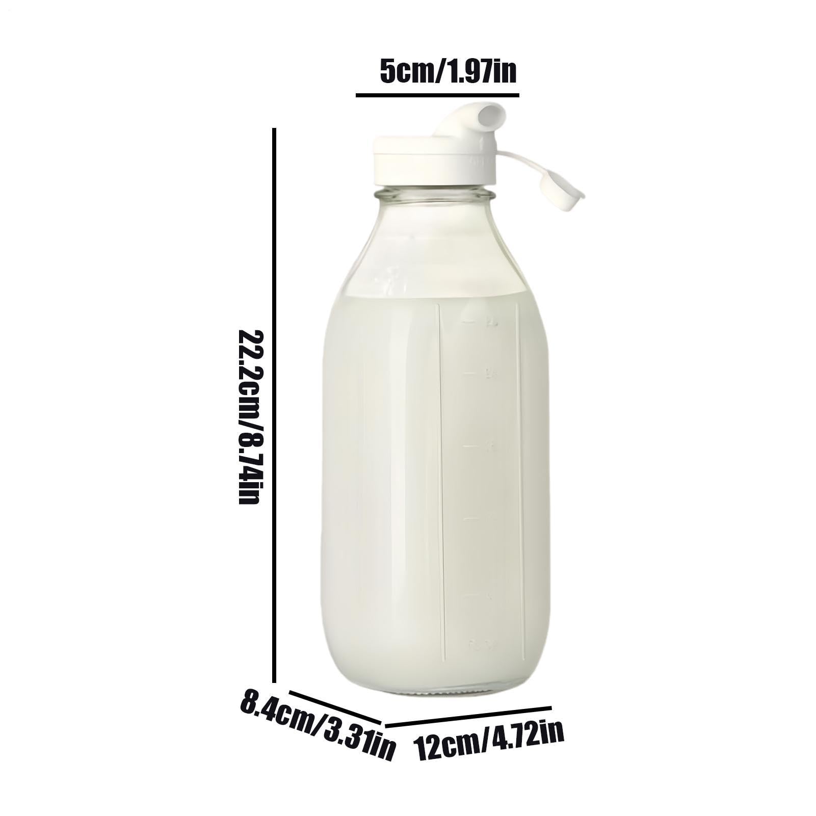 Glasflaschen Für Saft 1 Liter Wiederverwendbare Luftdichte Trinkflasche Mit | Auslaufsicherer Trinkbecher Für Wasser, Milch, Saft, Kühlschrank, Küche, Kochen, Reisen Und