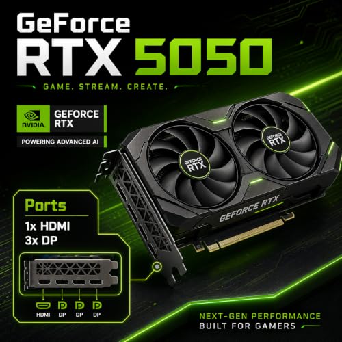 Image of Gaming PC Desktop - Ryzen 7 5800X up to 4.7GHz, RTX 5050 8GB GDDR6,