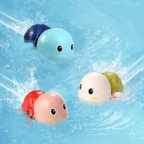 TOHIBEE Bath Toys, Cute Swimming Turtle Bath Toys for Toddlers 1-3, Wind Up Toys for 1 Year Old Boy Girl, Preschool Toddler Pool Toys, New Born Baby Bathtub Water Toys