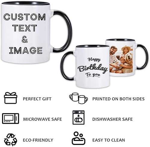 Miniatura 4 de Taza personalizada, taza de café personalizada con nombre y logotipo de texto, foto y logotipo, taza personalizada para Navidad, cumpleaños,