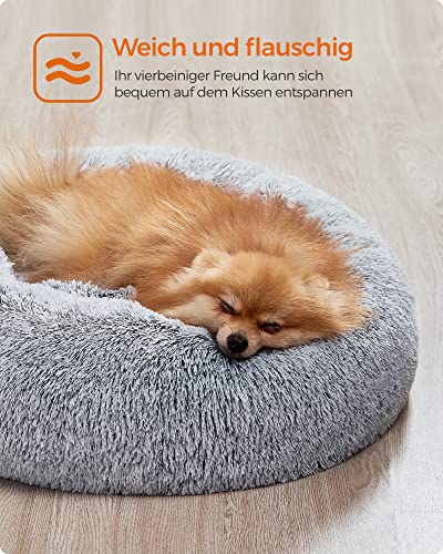 Plüsch Hundebett Feandrea für Hunde und Katzen, waschbar, 60 cm Durchmesser