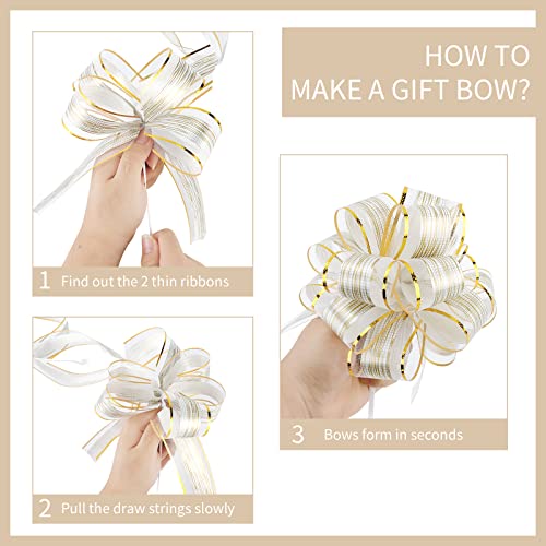 AMCAMI-20-Pieces-Christmas-Pull-Bows-for-Gift-Wrapping-Big-White-Bows-for-Christmas-tree-for-Gift-Baskets-Wine-Bottles-Floral-Decoration-Ribbon-and-Bows-for-Wedding-Birthdays-Car-Decoration AMCAMI 20 Pieces Christmas Pull Bows for Gift Wrapping Big White Bows for Christmas tree for Gift Baskets Wine Bottles Floral Decoration Ribbon and Bows for Wedding Birthdays Car Decoration