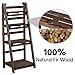Yaheetech Wooden Foldable Ladder Shelf 4-Tier Magazine Holder Book Rack Plant Stand Folding Flower Display Pot Decorative Storage Free Standing Indoors/Outdoors Rustic No Assembly Required Brown