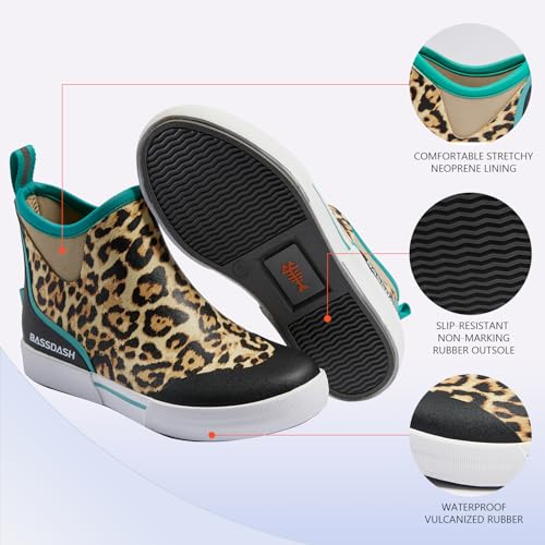 BASSDASH Womens 4.5” Waterproof Deck Ankle Rain Boots Anti-Slip Neoprene Rubber Garden Fishing Boots3