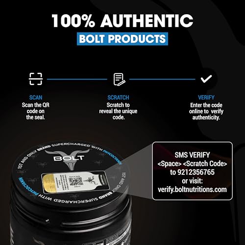 Image of Bolt Micronised Creatine Monohydrate 3000 Powder|With Phycocyanine|Boosts Athletic Performance|Provides Energy Support For Heavy Workout|Formulated In Usa| 250 grams (0.55Lb),83 Serving|Unflavored