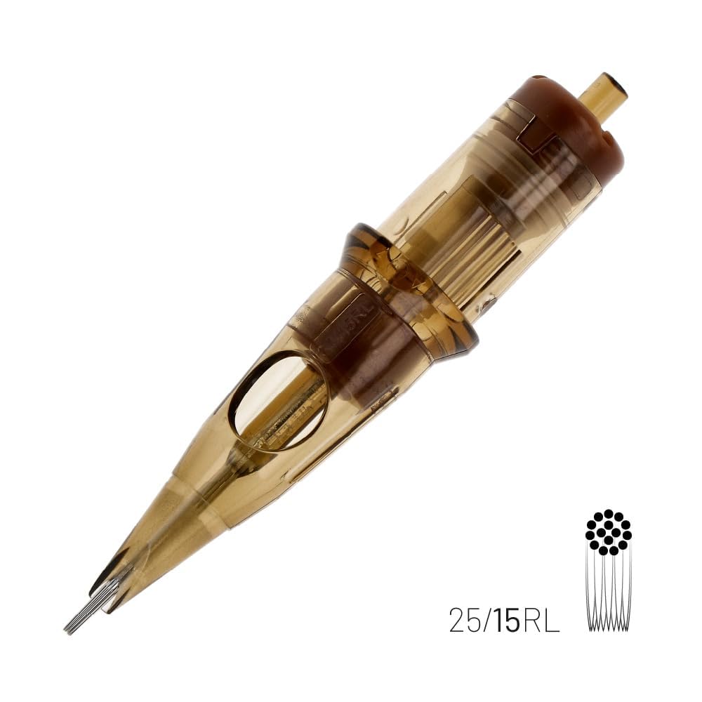 Kwadron Aghi per tatuaggi in cartuccia, 20 pezzi #08 0,25 mm Round Liner