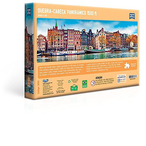 Amsterdã - Quebra-cabeça - 1500 peças panorâmico - Toyster Brinquedos