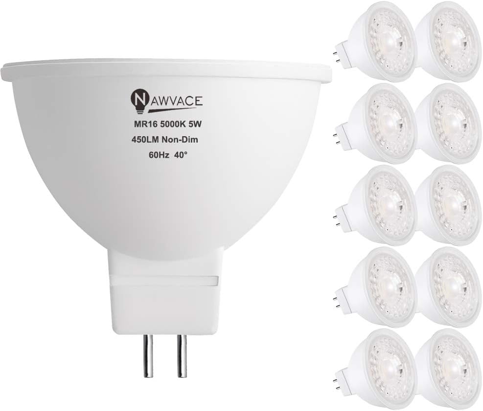 MR16 12V LED Bulb 50W Halogen Equivalent, NonDimmable, 5000K Daylight