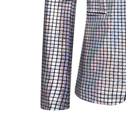 Men 2 Piece Shiny Sequin Blazer Fashion Tuxedo Party Dinner Prom Outfit Two Button Wedding Suit Jacket Pant4